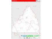 Butts County, GA <br /> Wall Map <br /> Zip Code <br /> Red Line Style 2024 Map
