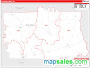 Calhoun County, GA <br /> Wall Map <br /> Zip Code <br /> Red Line Style 2024 Map
