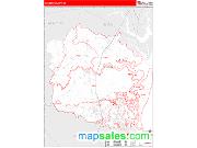 Camden County, GA <br /> Wall Map <br /> Zip Code <br /> Red Line Style 2024 Map