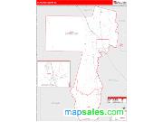 Charlton County, GA <br /> Wall Map <br /> Zip Code <br /> Red Line Style 2024 Map