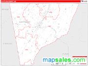 Chattooga County, GA <br /> Wall Map <br /> Zip Code <br /> Red Line Style 2024 Map