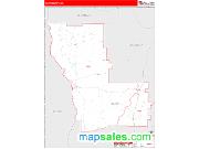 Clay County, GA <br /> Wall Map <br /> Zip Code <br /> Red Line Style 2024 Map