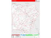 Cobb County, GA <br /> Wall Map <br /> Zip Code <br /> Red Line Style 2024 Map