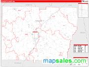 Colquitt County, GA <br /> Wall Map <br /> Zip Code <br /> Red Line Style 2024 Map