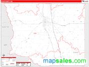 Crisp County, GA <br /> Wall Map <br /> Zip Code <br /> Red Line Style 2024 Map