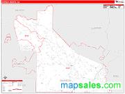 Dawson County, GA <br /> Wall Map <br /> Zip Code <br /> Red Line Style 2024 Map