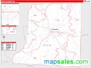 Decatur County, GA <br /> Wall Map <br /> Zip Code <br /> Red Line Style 2024 Map