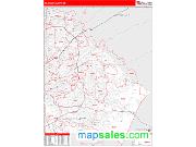 DeKalb County, GA <br /> Wall Map <br /> Zip Code <br /> Red Line Style 2024 Map