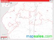 Dooly County, GA <br /> Wall Map <br /> Zip Code <br /> Red Line Style 2024 Map