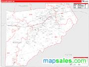Douglas County, GA <br /> Wall Map <br /> Zip Code <br /> Red Line Style 2024 Map