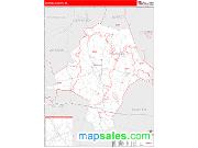 Emanuel County, GA <br /> Wall Map <br /> Zip Code <br /> Red Line Style 2024 Map