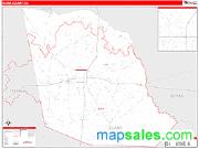 Evans County, GA <br /> Wall Map <br /> Zip Code <br /> Red Line Style 2024 Map