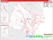 Glynn County, GA <br /> Wall Map <br /> Zip Code <br /> Red Line Style 2024 Map
