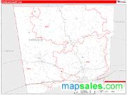Haralson County, GA <br /> Wall Map <br /> Zip Code <br /> Red Line Style 2024 Map