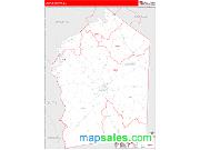 Jasper County, GA <br /> Wall Map <br /> Zip Code <br /> Red Line Style 2024 Map