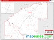 Jeff Davis County, GA <br /> Wall Map <br /> Zip Code <br /> Red Line Style 2024 Map