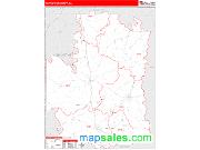Meriwether County, GA <br /> Wall Map <br /> Zip Code <br /> Red Line Style 2024 Map
