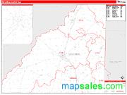 Mitchell County, GA <br /> Wall Map <br /> Zip Code <br /> Red Line Style 2024 Map
