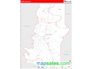 Murray County, GA <br /> Wall Map <br /> Zip Code <br /> Red Line Style 2024 Map