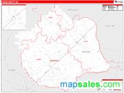 Pierce County, GA <br /> Wall Map <br /> Zip Code <br /> Red Line Style 2024 Map