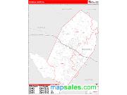 Rockdale County, GA <br /> Wall Map <br /> Zip Code <br /> Red Line Style 2024 Map