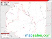 Stewart County, GA <br /> Wall Map <br /> Zip Code <br /> Red Line Style 2024 Map