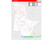 Tattnall County, GA <br /> Wall Map <br /> Zip Code <br /> Red Line Style 2024 Map