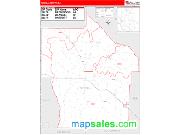 Terrell County, GA <br /> Wall Map <br /> Zip Code <br /> Red Line Style 2024 Map