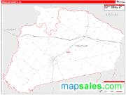 Treutlen County, GA <br /> Wall Map <br /> Zip Code <br /> Red Line Style 2024 Map