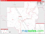 Turner County, GA <br /> Wall Map <br /> Zip Code <br /> Red Line Style 2024 Map