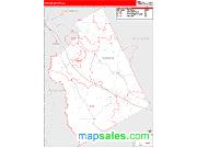 Twiggs County, GA <br /> Wall Map <br /> Zip Code <br /> Red Line Style 2024 Map