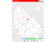Wayne County, GA <br /> Wall Map <br /> Zip Code <br /> Red Line Style 2024 Map