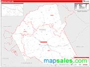 Wilkes County, GA <br /> Wall Map <br /> Zip Code <br /> Red Line Style 2024 Map