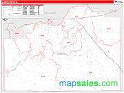 Cassia County, ID <br /> Wall Map <br /> Zip Code <br /> Red Line Style 2024 Map