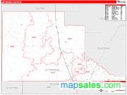Jefferson County, ID <br /> Wall Map <br /> Zip Code <br /> Red Line Style 2024 Map