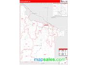 Twin Falls County, ID <br /> Wall Map <br /> Zip Code <br /> Red Line Style 2024 Map