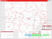 Bureau County, IL <br /> Wall Map <br /> Zip Code <br /> Red Line Style 2024 Map