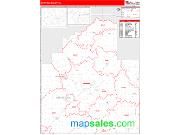 Christian County, IL <br /> Wall Map <br /> Zip Code <br /> Red Line Style 2024 Map