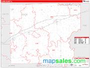 Clark County, IL <br /> Wall Map <br /> Zip Code <br /> Red Line Style 2024 Map