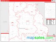 Crawford County, IL <br /> Wall Map <br /> Zip Code <br /> Red Line Style 2024 Map