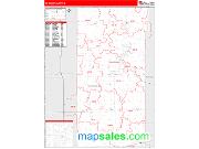 DeKalb County, IL <br /> Wall Map <br /> Zip Code <br /> Red Line Style 2024 Map