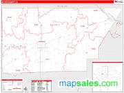 De Witt County, IL <br /> Wall Map <br /> Zip Code <br /> Red Line Style 2024 Map