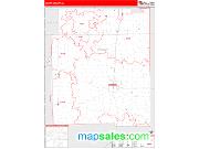 Edgar County, IL <br /> Wall Map <br /> Zip Code <br /> Red Line Style 2024 Map