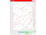Grundy County, IL <br /> Wall Map <br /> Zip Code <br /> Red Line Style 2024 Map