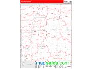 Iroquois County, IL <br /> Wall Map <br /> Zip Code <br /> Red Line Style 2024 Map