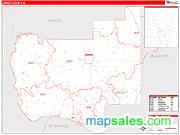 Jersey County, IL <br /> Wall Map <br /> Zip Code <br /> Red Line Style 2024 Map