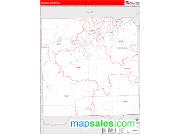 Kendall County, IL <br /> Wall Map <br /> Zip Code <br /> Red Line Style 2024 Map