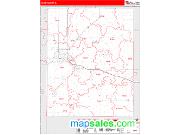 Knox County, IL <br /> Wall Map <br /> Zip Code <br /> Red Line Style 2024 Map