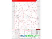 La Salle County, IL <br /> Wall Map <br /> Zip Code <br /> Red Line Style 2024 Map