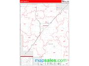 Logan County, IL <br /> Wall Map <br /> Zip Code <br /> Red Line Style 2024 Map